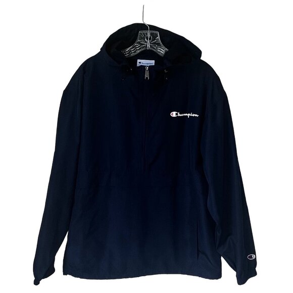 Champion Authentic Activewear Pullover Hoodie Jacket Mens Medium Black - Picture 1 of 11